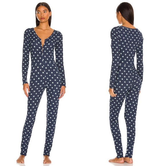 NWT Free People Intimately Home Alone Thermal Long John, Deep Navy - Size M